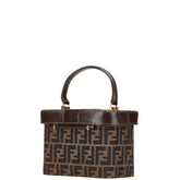 フェンディ ズッカ ハンドバッグ バニティバッグ ショルダーバッグ 2WAY ブラウン キャンバス レザー レディース FENDI 【中古】